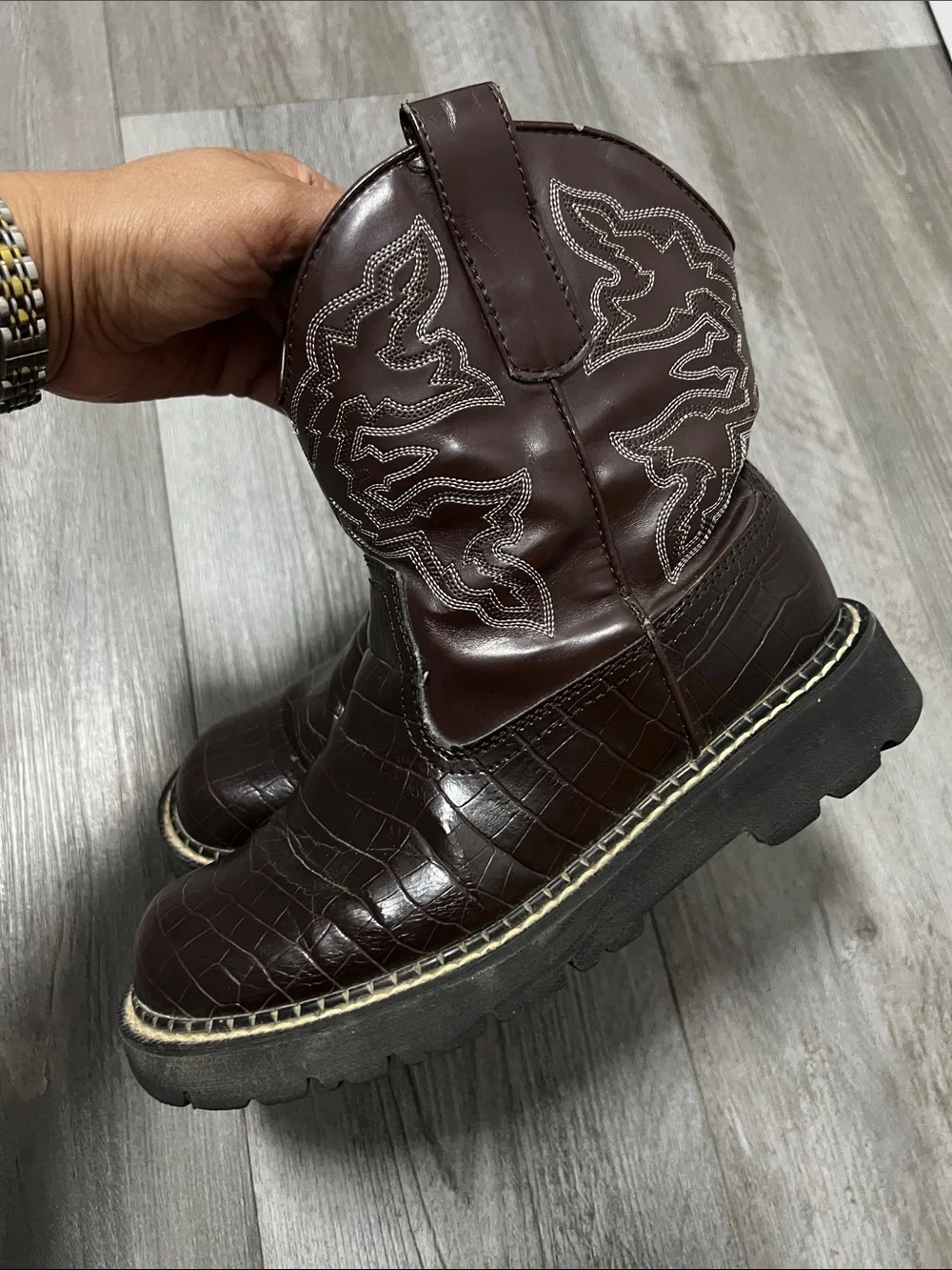 Roper kids boots / dark brown / size 6